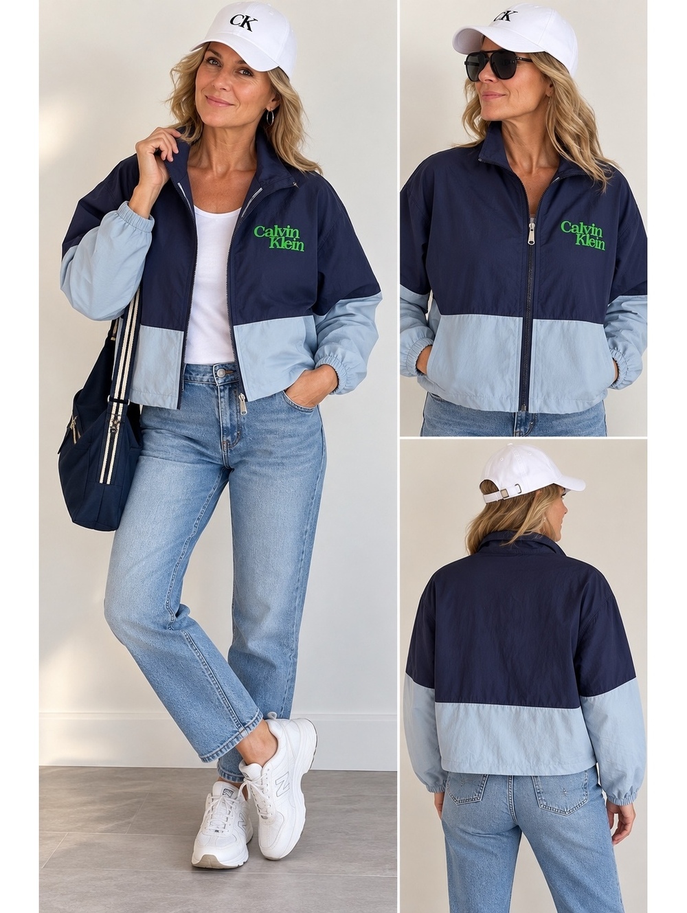 Calvin Klein Jeans Women’s Colorblock Windbreaker Jacket Size M NWT